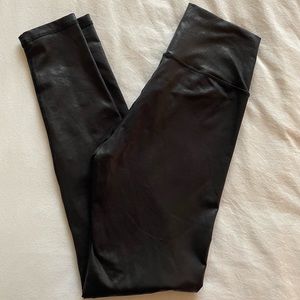 Aerie Crossover Faux Leather Leggings